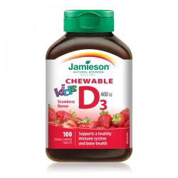 Jamieson Vitamin D3, tablete za žvakanje za djecu s okusom jagode a100