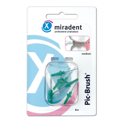 Miradent Pic-Brush refili za interdentalne četkice zelena (srednja) 0,8 mm, 6 kom