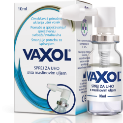 VAXOL SPREJ ZA UHO 10ml, Sprej je namijenjen za uklanjanje cerumena kod djece i odraslih, a razlika je samo u doziranju.